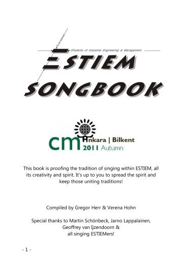 ESTIEM Songbook - Edition CM Ankara-Bilkent - full version