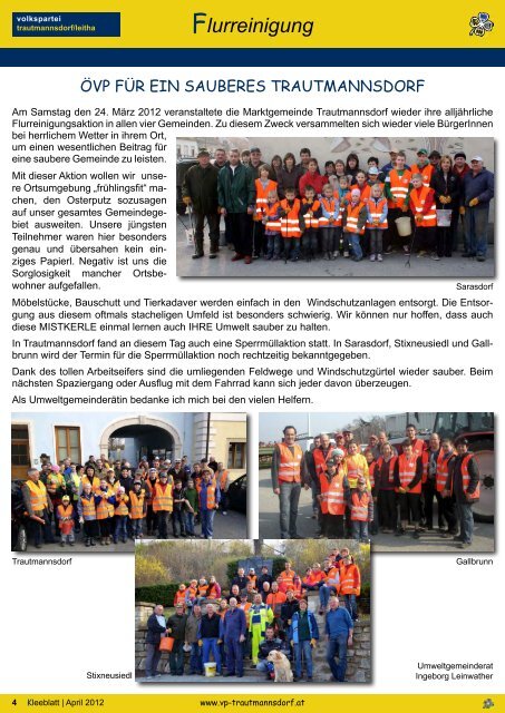 Kleeblatt Ausgabe April 2012 - Volkspartei Trautmannsdorf