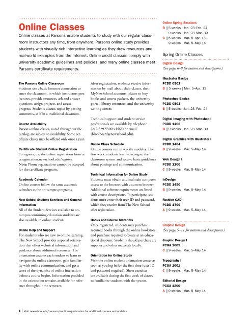 Continuing Education Catalog Spring 2012 - The New School