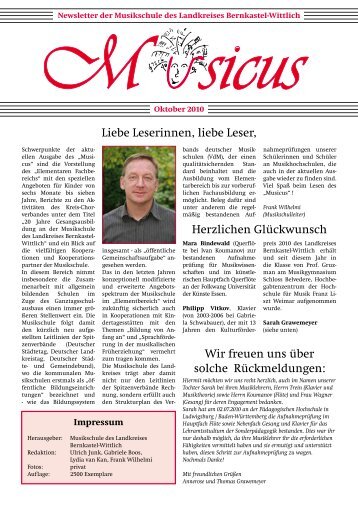 Musicus 02/2010 - der Newsletter der Musikschule - Landkreis ...