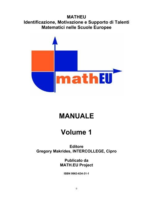 MANUALE Volume 1 - Dipartimento di Matematica ed Applicazioni