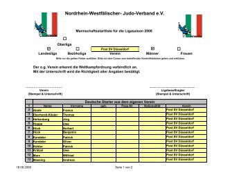 Post Sv Düsseldorf 08 - Nordrhein-Westfälischer Judo-Verband e.V.