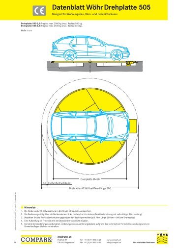 Datenblatt Wöhr Drehplatte 505 - COMPARK AG