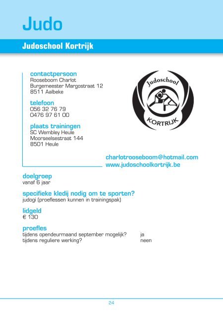 Jeugdsportbrochure 2012-2013 - Stad Kortrijk