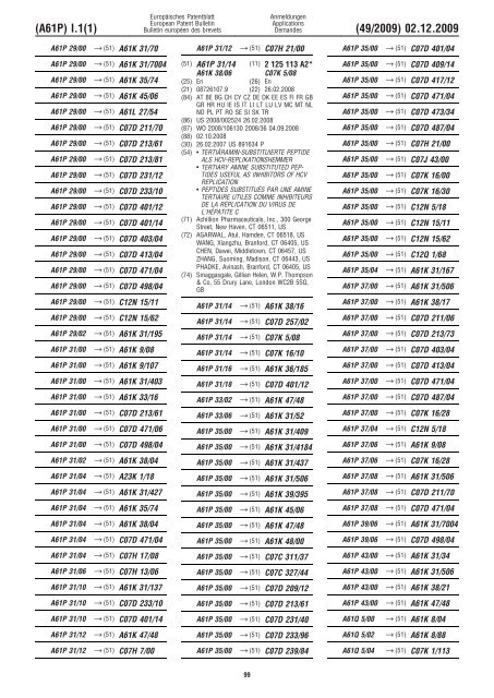 Bulletin 2009/49 - European Patent Office