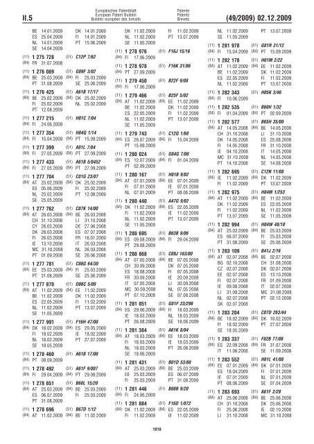 Bulletin 2009/49 - European Patent Office