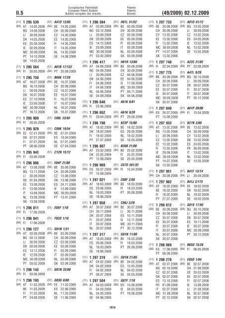 Bulletin 2009/49 - European Patent Office