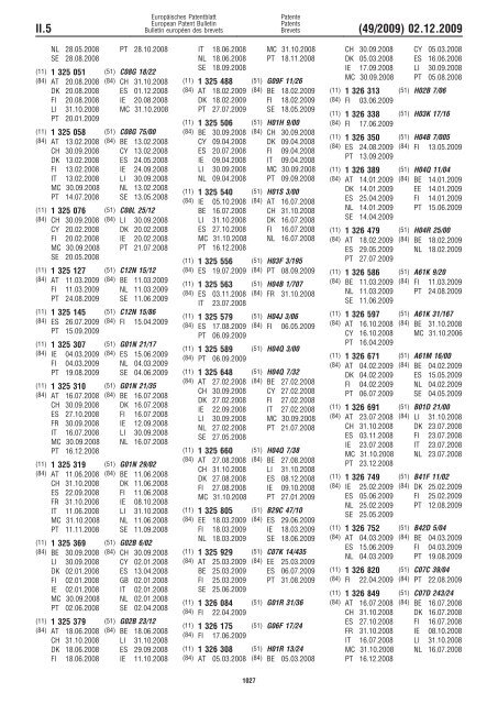 Bulletin 2009/49 - European Patent Office