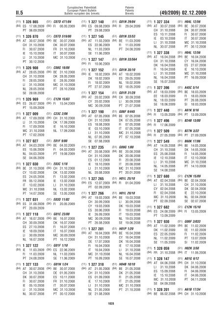 Bulletin 2009/49 - European Patent Office