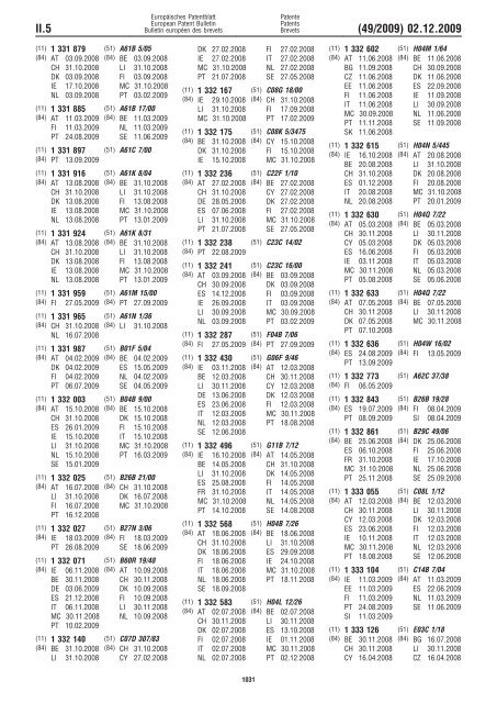 Bulletin 2009/49 - European Patent Office