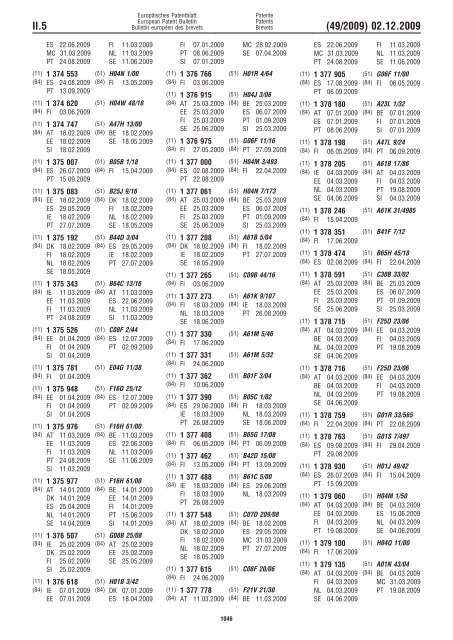 Bulletin 2009/49 - European Patent Office