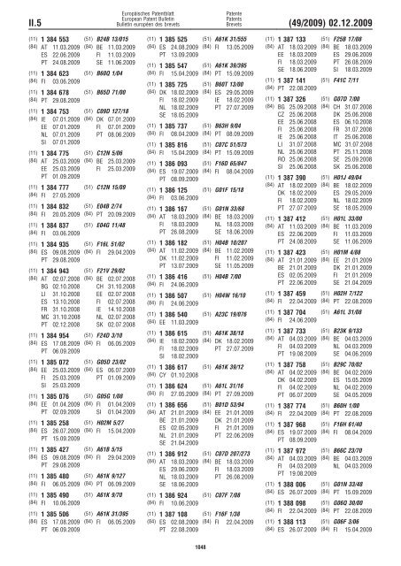 Bulletin 2009/49 - European Patent Office