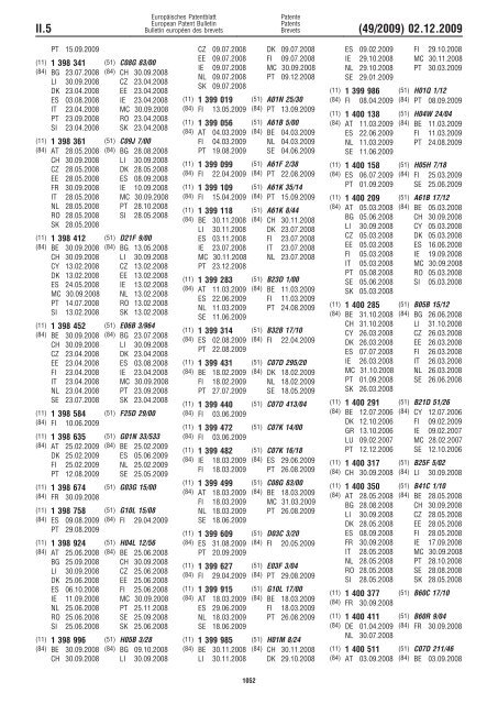 Bulletin 2009/49 - European Patent Office