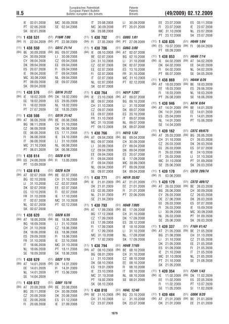 Bulletin 2009/49 - European Patent Office