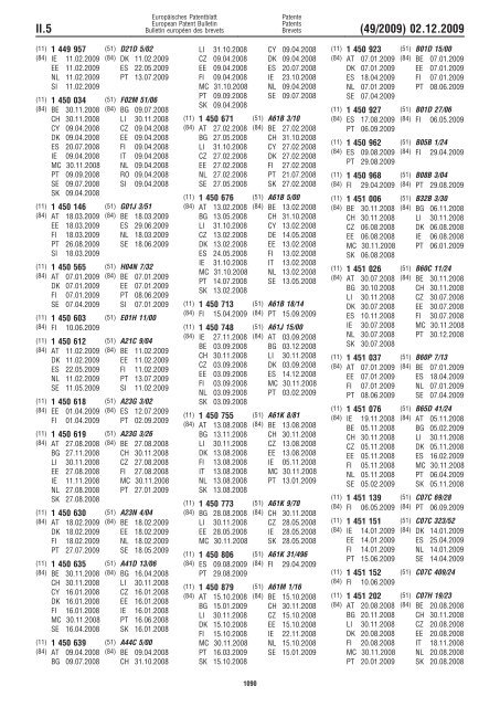 Bulletin 2009/49 - European Patent Office