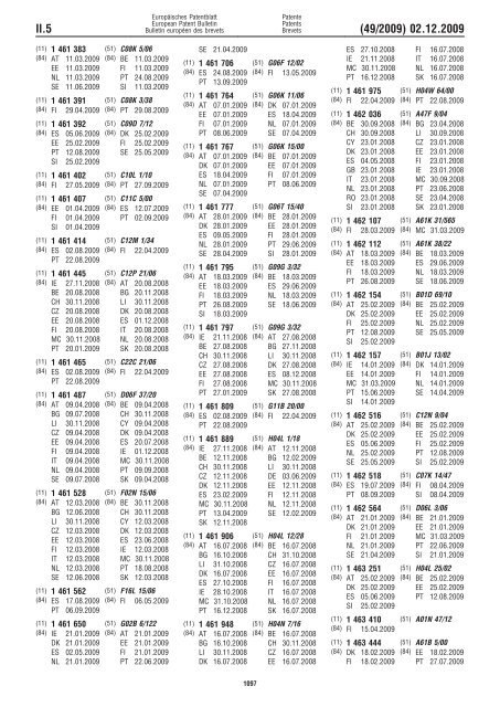 Bulletin 2009/49 - European Patent Office