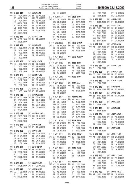 Bulletin 2009/49 - European Patent Office