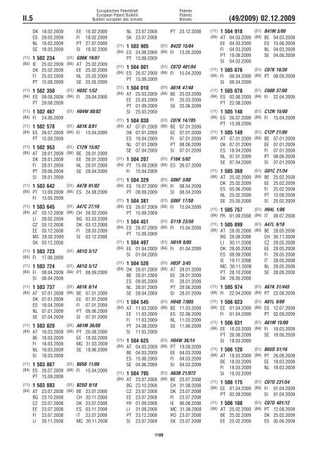 Bulletin 2009/49 - European Patent Office