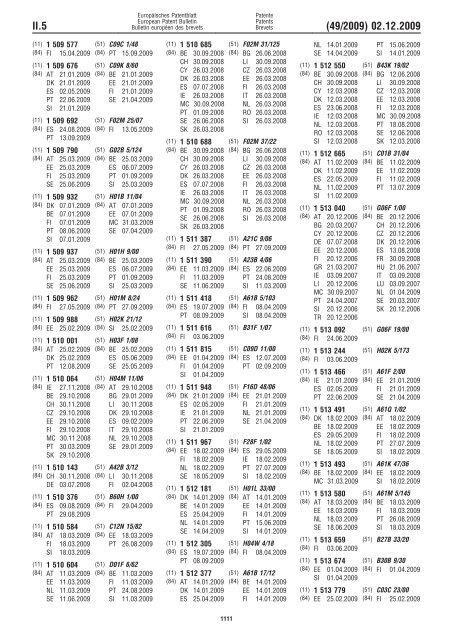 Bulletin 2009/49 - European Patent Office