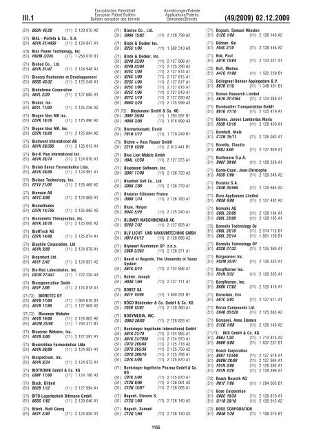 Bulletin 2009/49 - European Patent Office