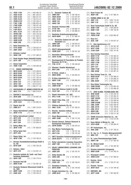 Bulletin 2009/49 - European Patent Office