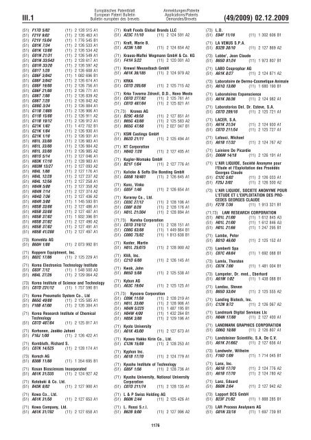 Bulletin 2009/49 - European Patent Office