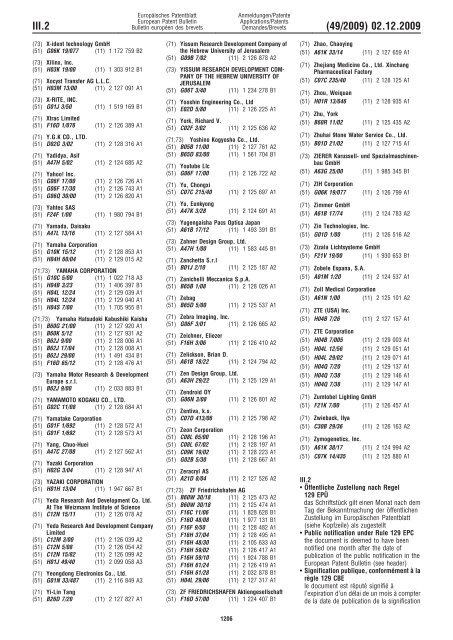 Bulletin 2009/49 - European Patent Office