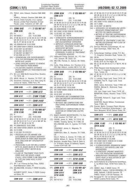 Bulletin 2009/49 - European Patent Office