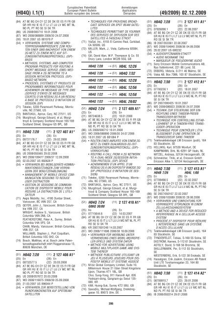 Bulletin 2009/49 - European Patent Office