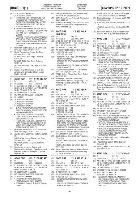 Bulletin 2009/49 - European Patent Office