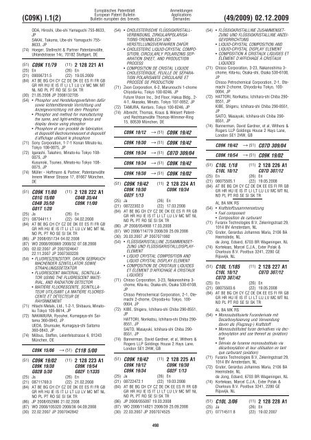 Bulletin 2009/49 - European Patent Office