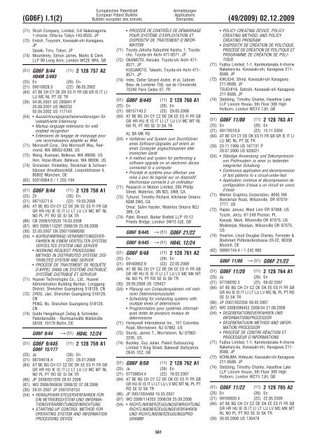 Bulletin 2009/49 - European Patent Office