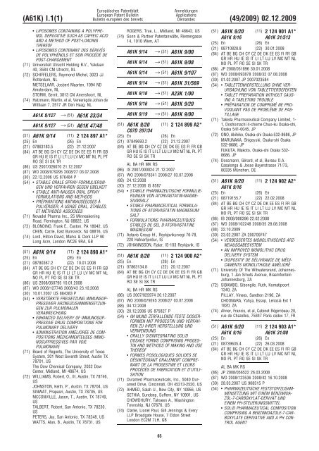 Bulletin 2009/49 - European Patent Office