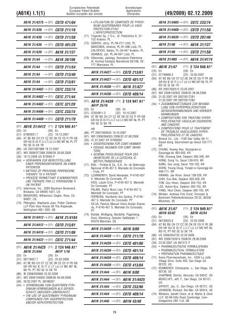 Bulletin 2009/49 - European Patent Office