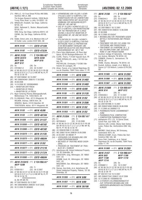 Bulletin 2009/49 - European Patent Office