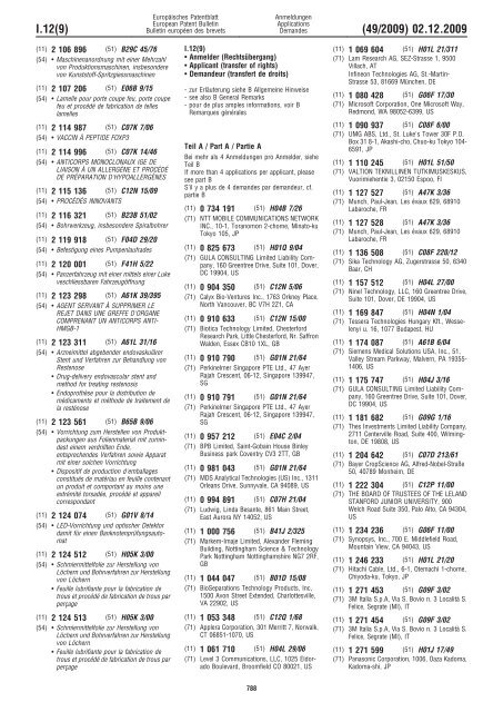 Bulletin 2009/49 - European Patent Office