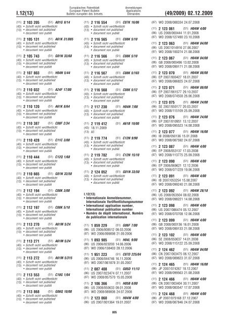 Bulletin 2009/49 - European Patent Office