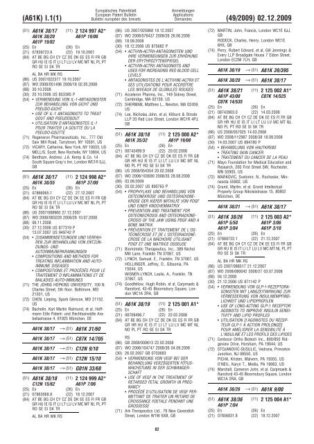 Bulletin 2009/49 - European Patent Office