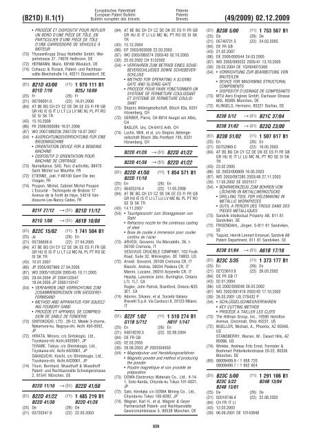 Bulletin 2009/49 - European Patent Office