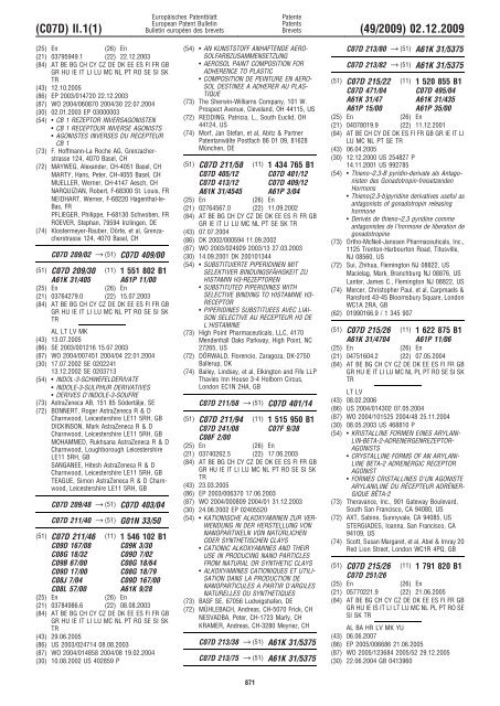 Bulletin 2009/49 - European Patent Office