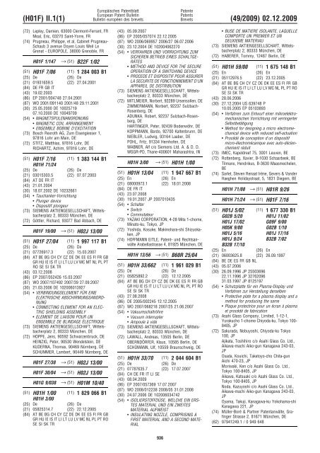 Bulletin 2009/49 - European Patent Office