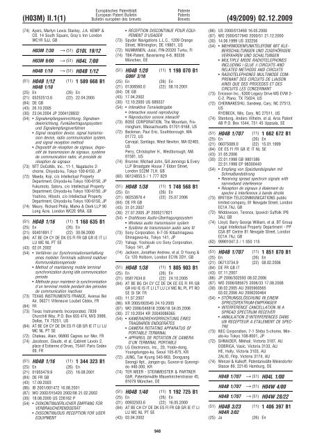 Bulletin 2009/49 - European Patent Office