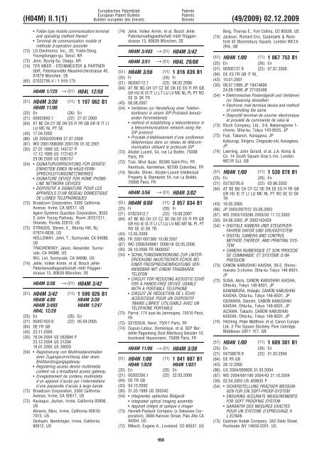 Bulletin 2009/49 - European Patent Office