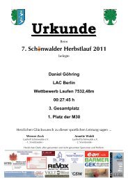 URKUNDE - 7. Schönwalder Herbstlauf - Daniel ... - dashman.de