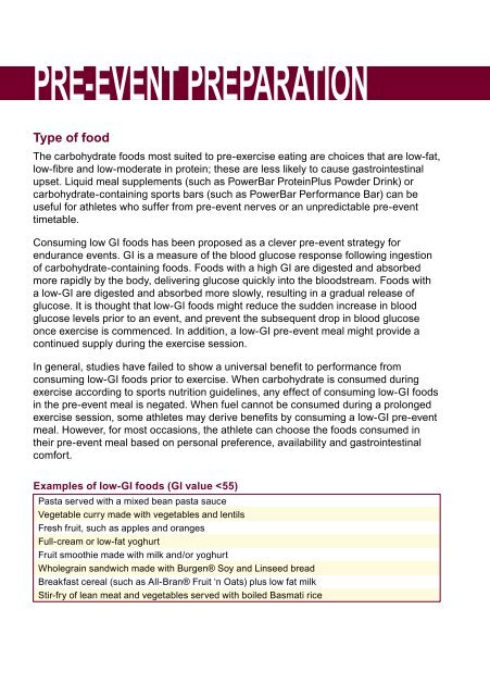 Current Concepts in Sports Nutrition - Australian Sports Commission