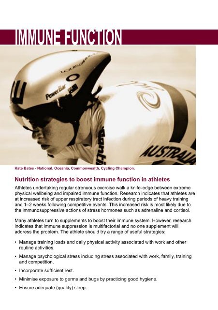 Current Concepts in Sports Nutrition - Australian Sports Commission