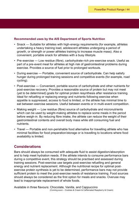 Current Concepts in Sports Nutrition - Australian Sports Commission