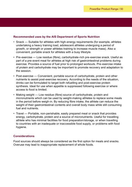 Current Concepts in Sports Nutrition - Australian Sports Commission