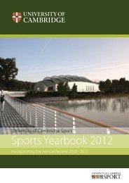 SPORTS YEARBOOK 2012 - Cambridge University Sport ...