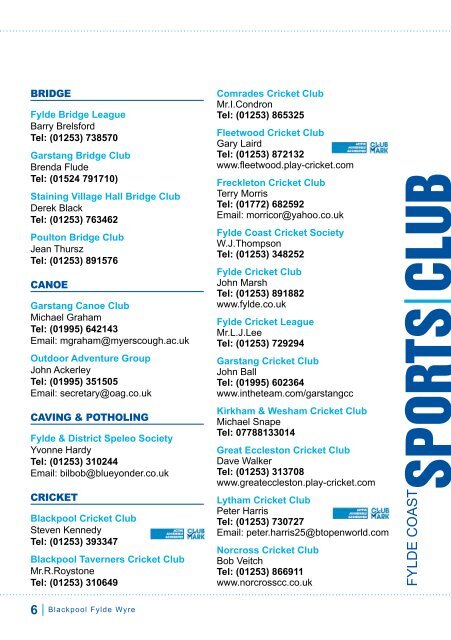 Fylde Coast Sports Club Directory - Fylde Extended Services